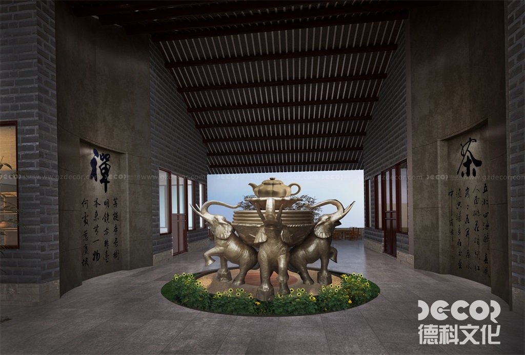 如何利用茶展館設計的布局來展示不同種類的茶葉？